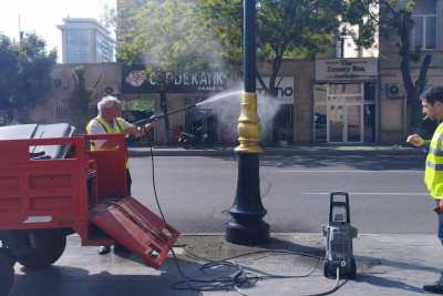 Nəsimi rayonunda təmizlik-abadlıq işləri davam edir