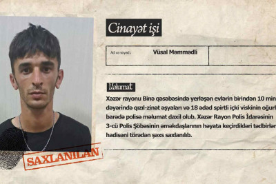 Xəzərdə silsilə oğurluqlar edən şəxs tutulub