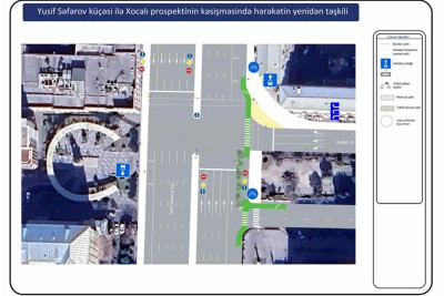 Xocalı prospektində avtomobillərin hərəkəti dəyişdirilir