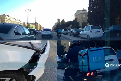 Motosiklet və avtomobil toqquşub