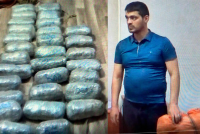 Saxlanılan narkokuryerdə 19 kiloqram narkotik tapılıb