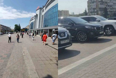 “Laçın”ın qarşısı yenə parklanma zonasına çevrilib