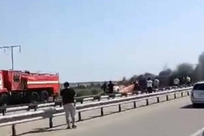 Bakı–Ələt–Astara yolunda “Ford” markalı avtomobil yanıb – VİDEO