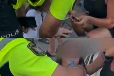 Xəzər rayonunda yolun kənarında dayanan zaman halı pisləşən qız yerə yıxılıb – VİDEO