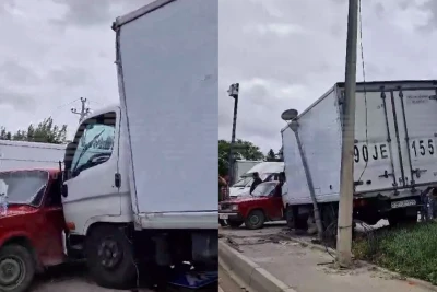 Hökməli dairəsi yaxınlığında yük maşını qəza törədib