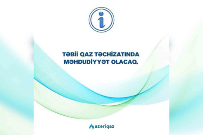 Sabah paytaxtın 2 rayonunda qaz olmayacaq