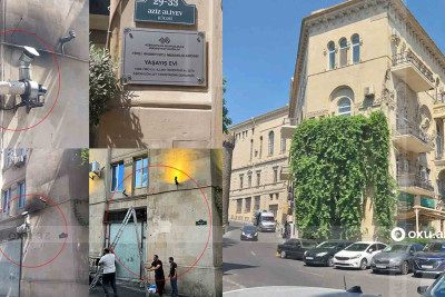 Tarixi binada fəaliyyət göstərən restoranın bacası sökülüb