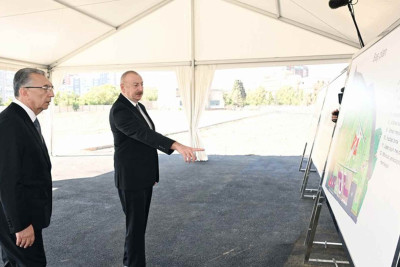 “Dədə Qorqud” parkının yaxınlığındakı ərazidə yenidənqurma işləri davam edir