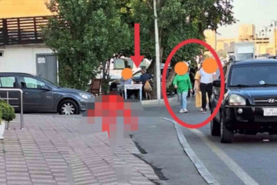 Babək prospektində səkidə çayxana açıblar