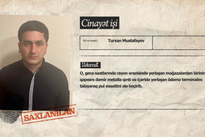 Yasamalda maskalı şəxs mağazanı qarət edib - VIDEO