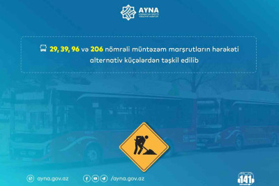 Mətbuat prospektindən keçən avtobusların hərəkət sxemi dəyişib