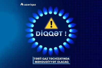 Sabah Sabunçu rayonunda təbii qazın verilməsində məhdudiyyət olacaq