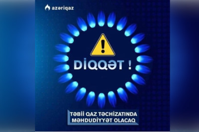 Xətaidə qazın verilişi dayandırılır