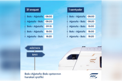 Həftəsonu Bakı–Ağstafa–Bakı marşrutu üzrə əlavə reyslər olacaq