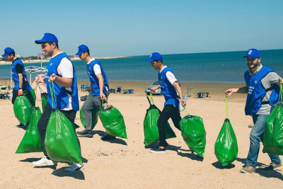 Xəzərin Bilgəh sahili növbəti dəfə tullantılardan təmizlənib