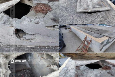 Xətai rayonunda istifadəsiz yanğınsöndürmə rezervuarı uşaqlar üçün təhlükə yaradır