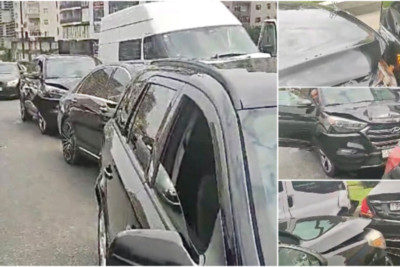 Prospektdə zəncirvari qəza baş verib: 5 avtomobil toqquşub