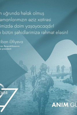 Mehriban Əliyeva Anım Günü ilə bağlı paylaşım edib
