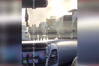 Bakıda yük avtomobili yanır-ANBAAN VİDEO