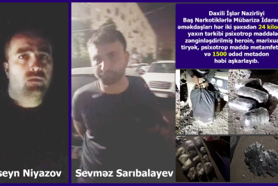 Bakıda 24 kiloqram narkotik dövriyyədən çıxarılıb