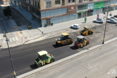 Zərdabi küçəsinin bir hissəsində asfaltlanma işləri yekunlaşıb