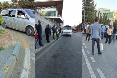 “20 Yanvar”da manatlıq taksilər hələ də tıxaca səbəb olurlar - FOTO