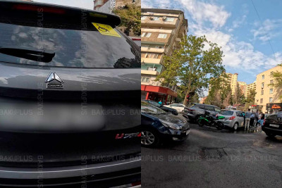 Bakıda avtomobil motosikletlə toqquşub