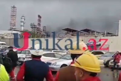 Bakıda Neft Emalı Zavodunda yanğın söndürülüb - YENİLƏNİB - VİDEO