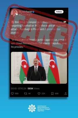Azərbaycan Prezidenti adından saxta məlumat yaydılar