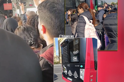 BakuBus-ın sürücüsü sərnişinlərlə mübahisə etdi, onları avtobusdan düşürdü - VIDEO