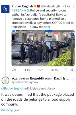 Bakıda partlayıcı qurğu tapılması iddiasına DİN-dən cavab