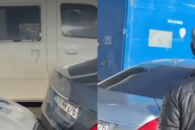 Polisə tabesizlik göstərən "Mercedes S-class"ın sürücüsü saxlanıldı - VİDEO