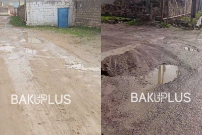 Qobu qəsəbəsində bərbad vəziyyətdə olan küçə - ŞİKAYƏT + VİDEO 