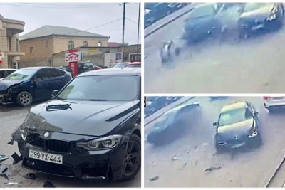 Yola baxmadan geriyə dönən “Prius” sürücüsü “BMW”yə çırpıldı - ANBAAN VİDEO