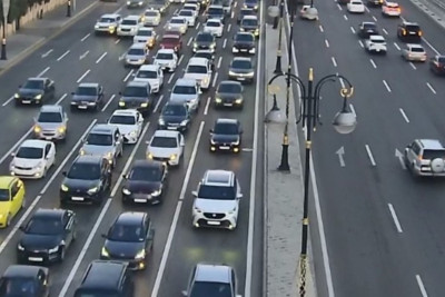 Hazırda Bakıda tıxac olan yollar - SİYAHI