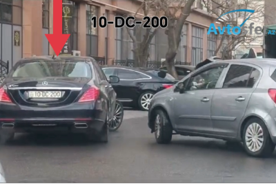 Tıxacda qabağa düşmək istəyən sürücü əks yollarla hərəkət etdi - VİDEO