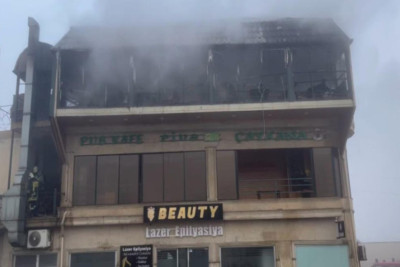 Hökməlidə kafedə yanğın baş verib - VİDEO