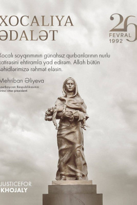 Mehriban Əliyeva Xocalı Soyqırımının ildönümü ilə bağlı paylaşım edib