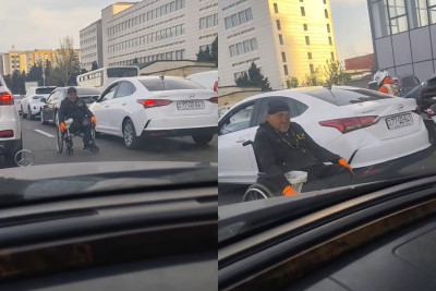 Bakıda dilənçilər sürücülərə təhlükə yaradır - DİN-dən açıqlama + VİDEO