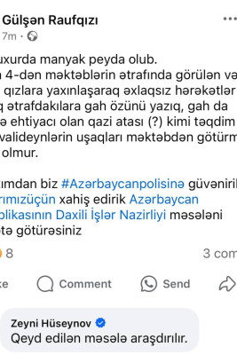 Bakıda məktəb yaxınlığında manyak peyda olub? 