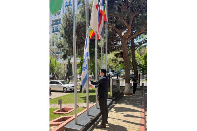 İsrailin Azərbaycandakı səfirliyində bayraq endirilib - FOTO