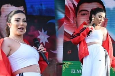 Müğənni Nəfəsin şəhid fotolarının qarşısındakı rəqsi tənqid edildi - VİDEO 