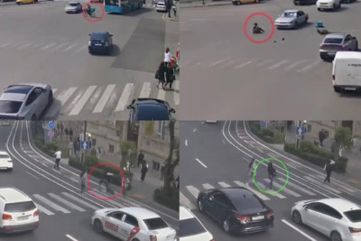 Bakıda skuter və velosiped sürənlərin törətdiyi qəzalar - VİDEO 