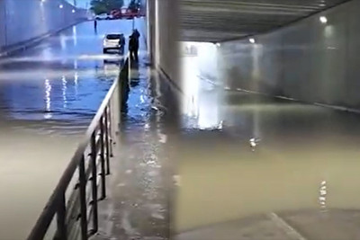 Bu gecə də Sabunçu tuneli su ilə dolubmuş - VİDEO