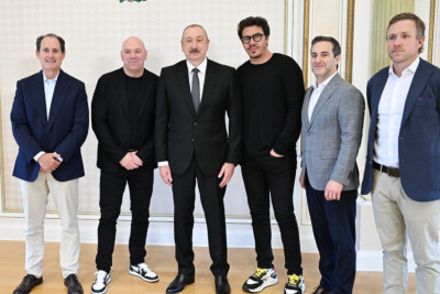 Prezident İlham Əliyev UFC-nin prezidentini qəbul edib - FOTO