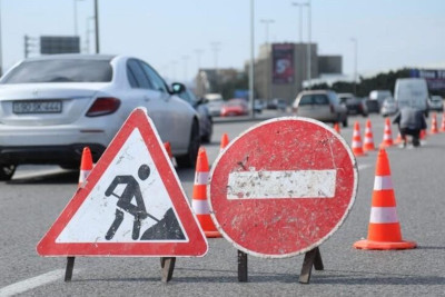 Bakıda təmir edilən yol yenə çökdü
