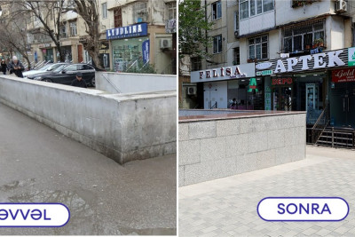 "Memar Əcəmi" metrostansiyasındakı keçiddə təmir işləri başa çatıb