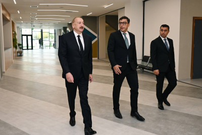 İlham Əliyev Yevlax Olimpiya İdman Kompleksinin açılışında iştirak edib