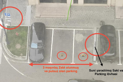 Bakıda obyektin qarşısındakı özəl parkinq müzakirə yaratdı