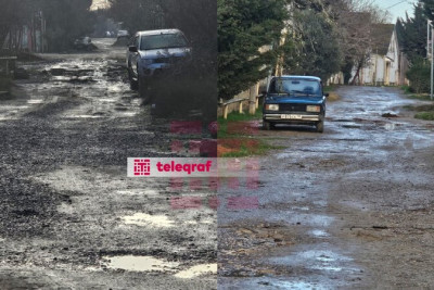 Mərdəkanın bu küçəsi bərbad vəziyyətdədir - Sakinlər etiraz edir